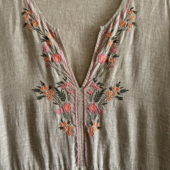 Spartina 449 Linen Embroidered Dress - Picture 3 of 10